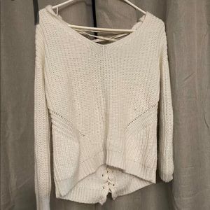 Cream lace detail sweater